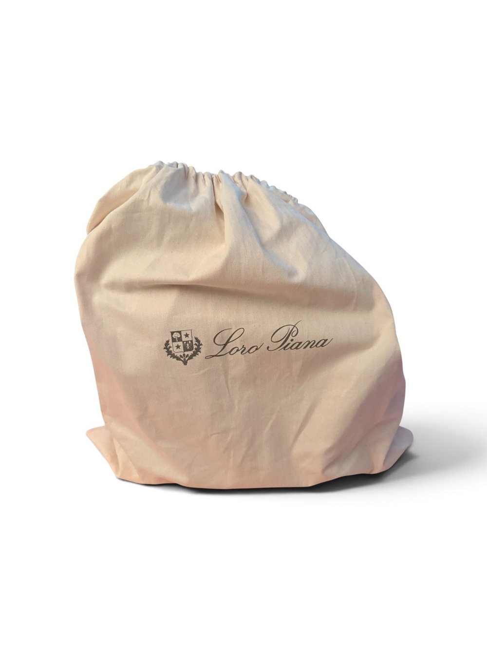 Loro Piana Cream Canvas Bucket Tote with Tan Leather Trim and Canvas Cover Bag - Picture 5 of 14
